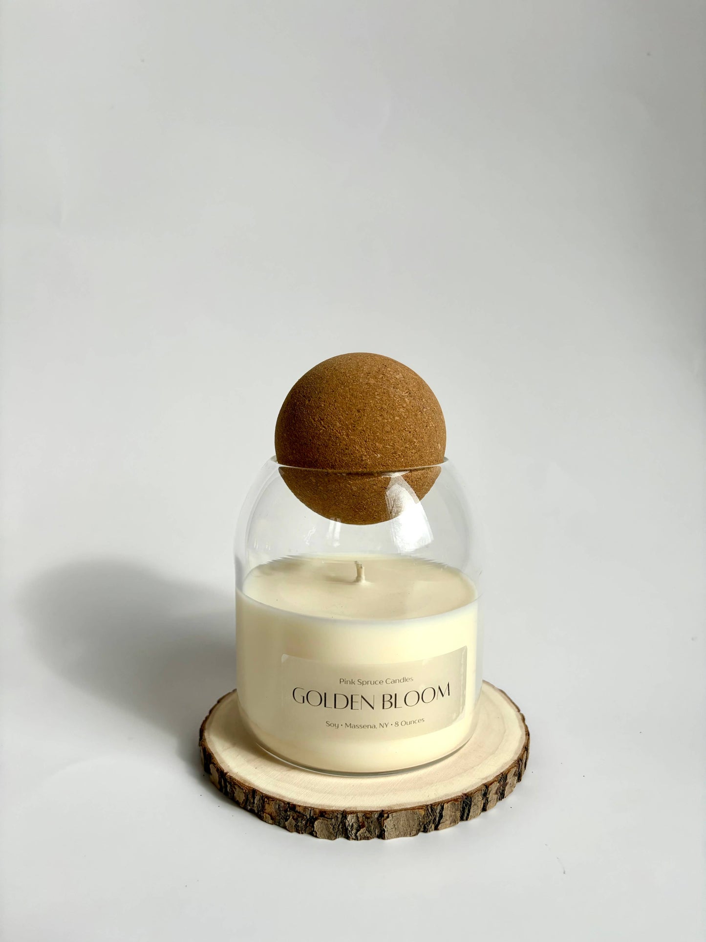 Hand poured orange scent cork ball top soy wax candle
