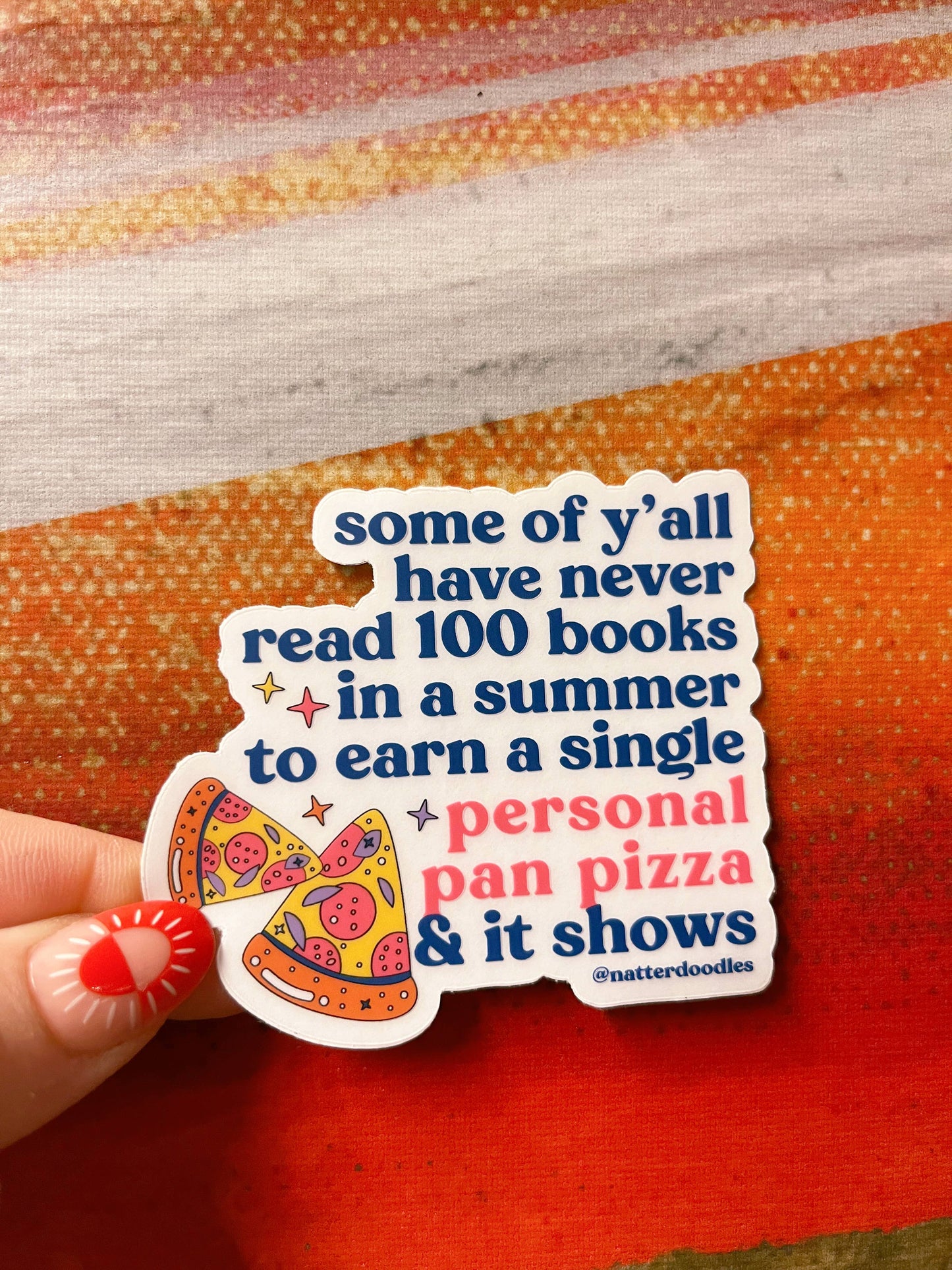 Personal Pan Pizza Viral Sticker – Bookworm Nostalgia, 90s