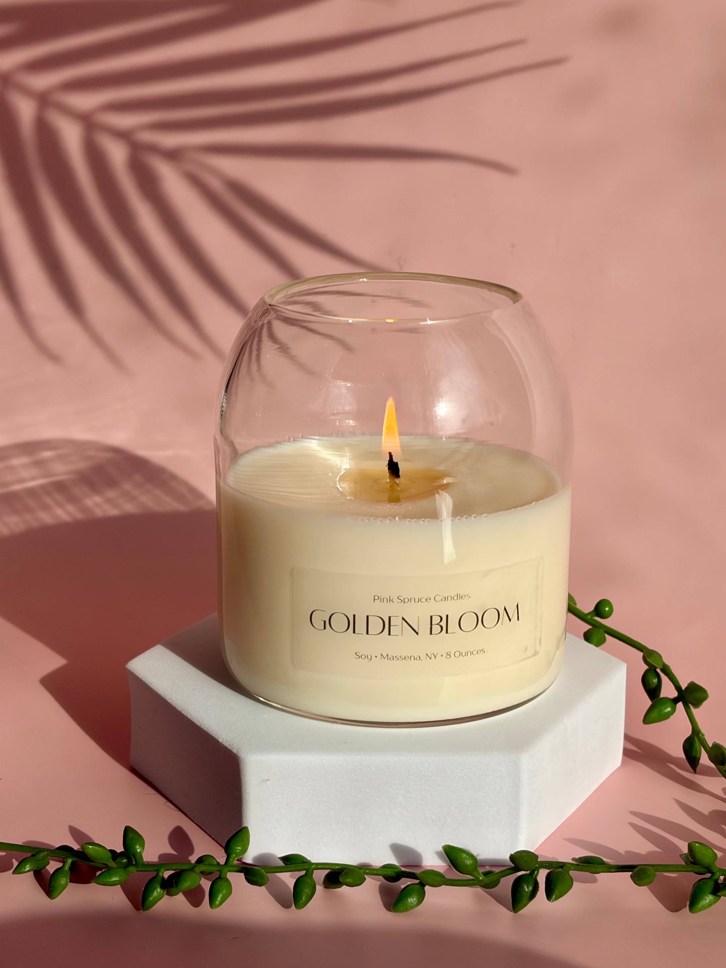 Hand poured orange scent cork ball top soy wax candle