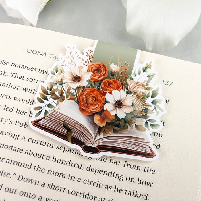 Magnetic Bookmark - Floral book bookmark - Autumn flowers