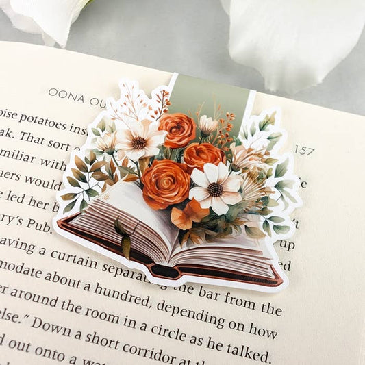 Magnetic Bookmark - Floral book bookmark - Autumn flowers