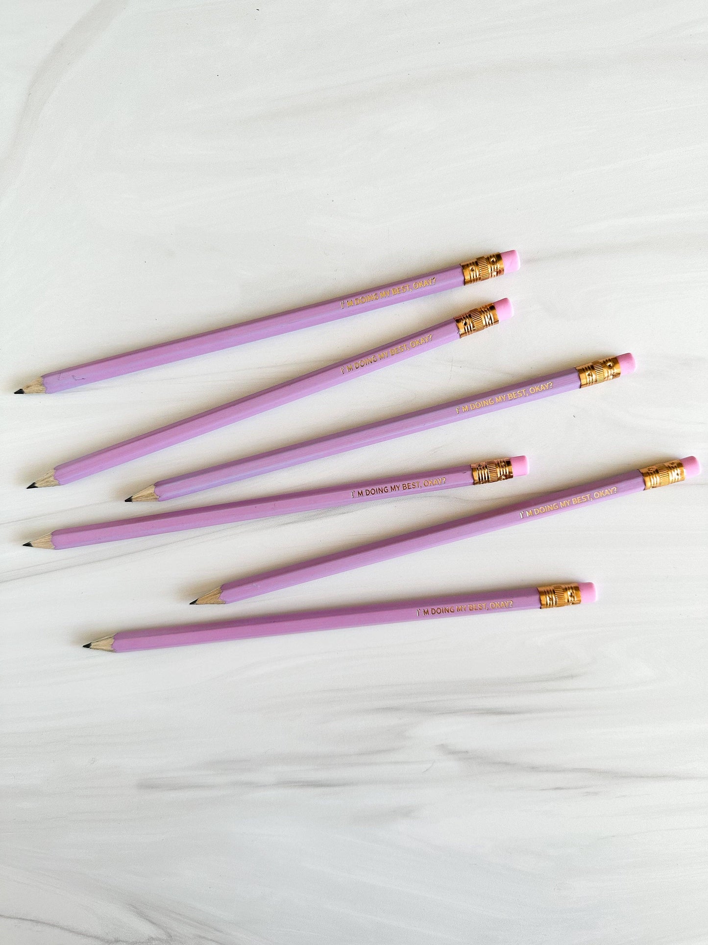 Set of 6 'I'm Doing my Best, Okay?' Hex Pencils | Sharpened