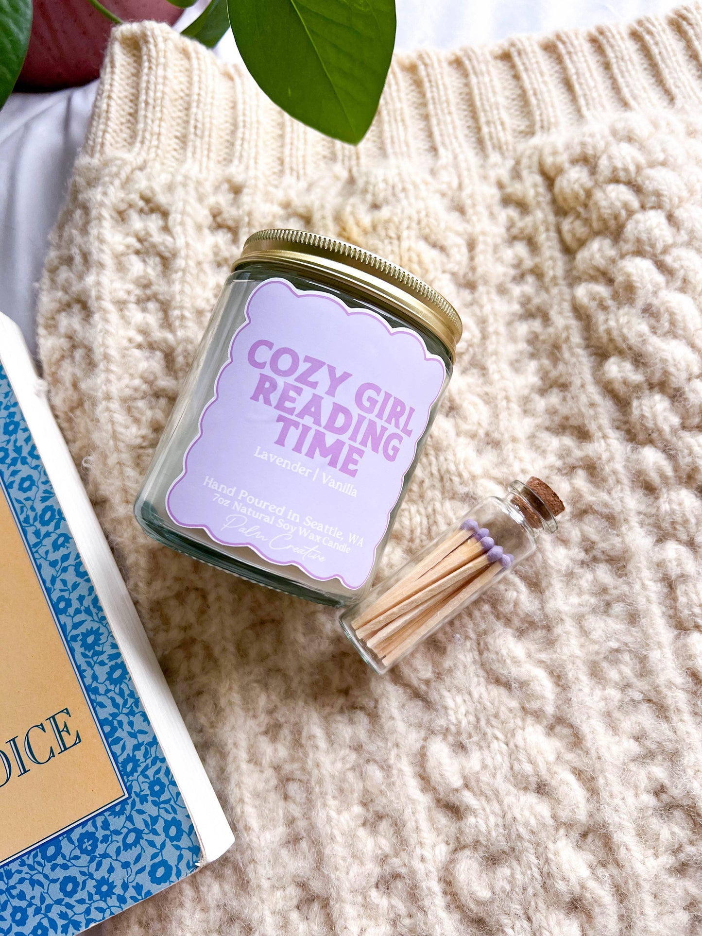 Cozy Girl Reading Time Candle