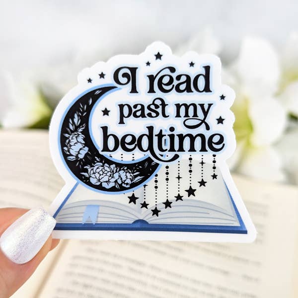 I Read Past My Bedtime vinyl sticker - Bookish sticker