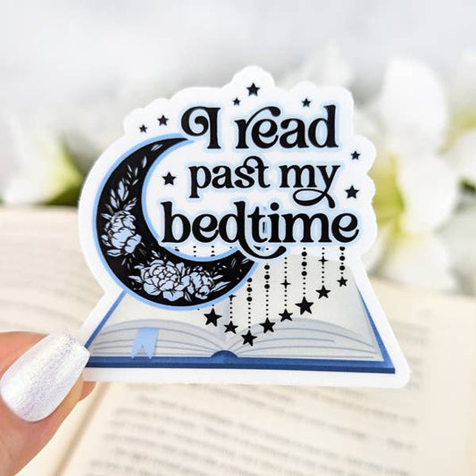 I Read Past My Bedtime vinyl sticker - Bookish sticker