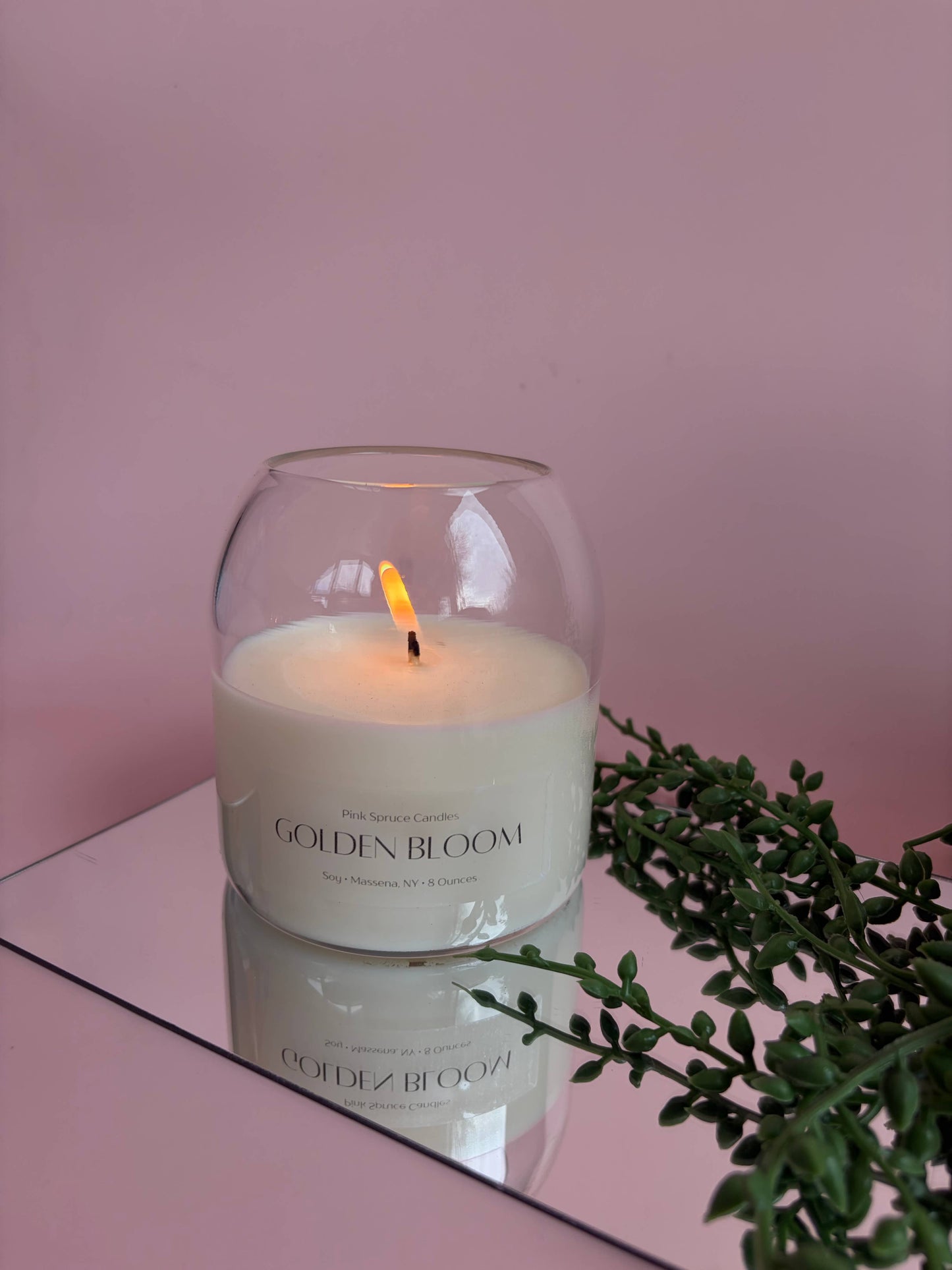 Hand poured orange scent cork ball top soy wax candle