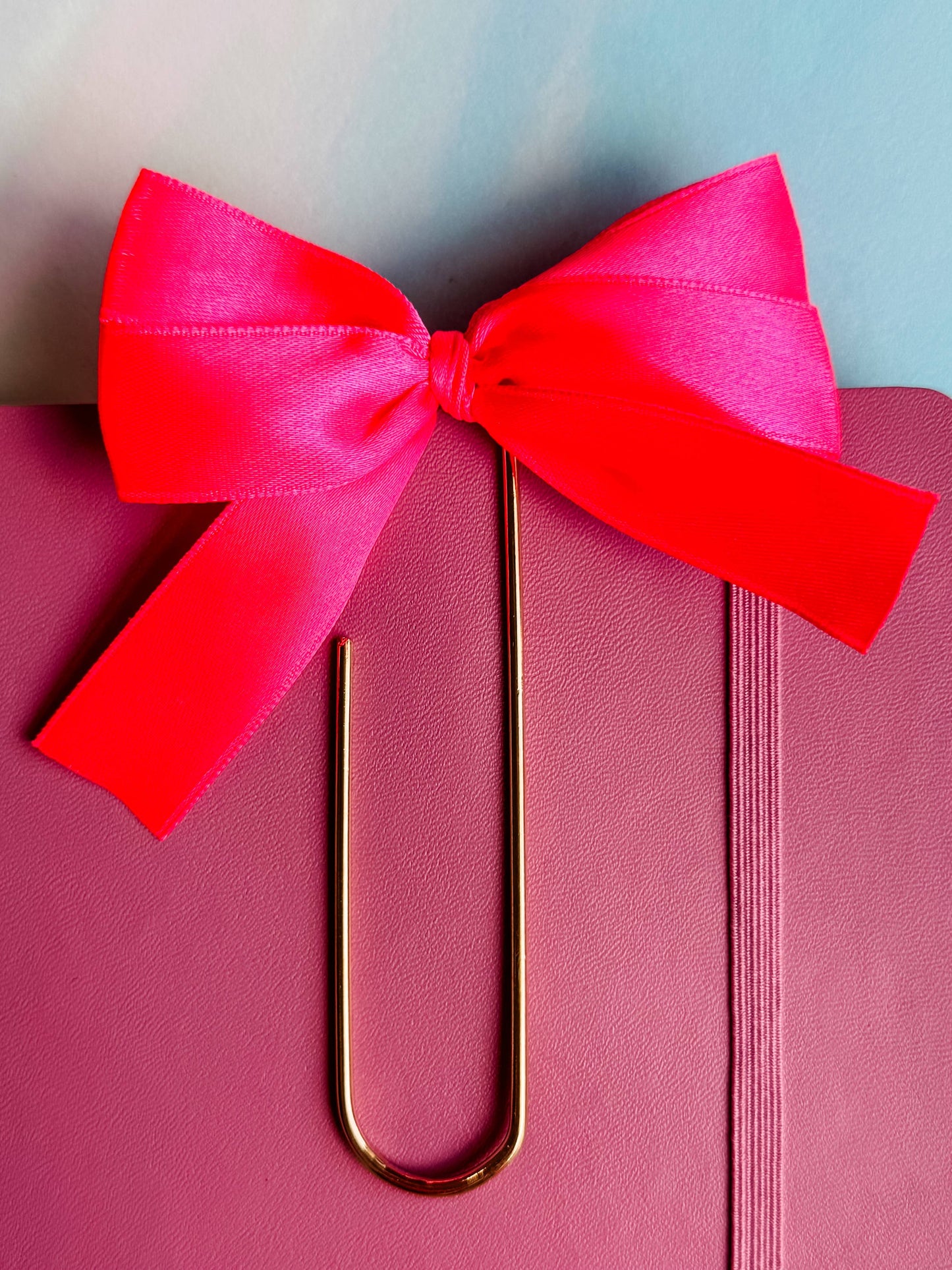 Satin Bow Bookmark - Valentines Day Gift - Hot Pink Coquette