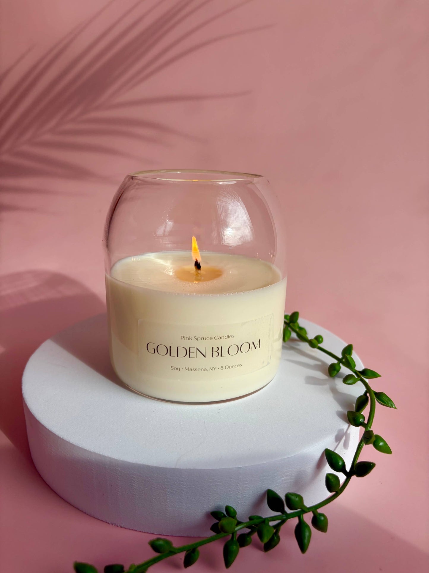 Hand poured orange scent cork ball top soy wax candle