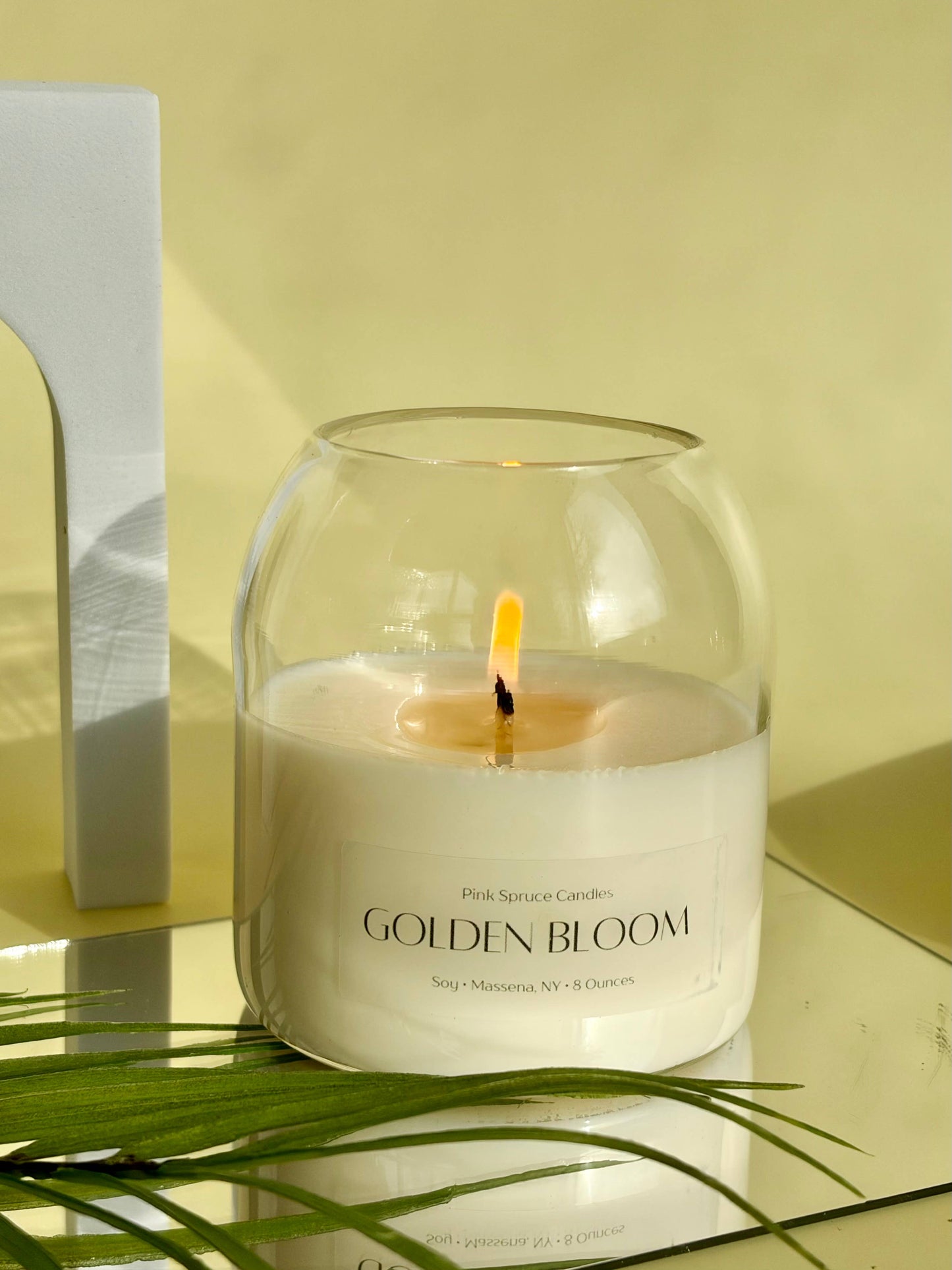 Hand poured orange scent cork ball top soy wax candle